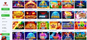 Lobby gier Lucky Bird z kategoriami i kartami tytułów