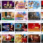Sekcja Lucky Bird Live Casino z kategoriami stołów